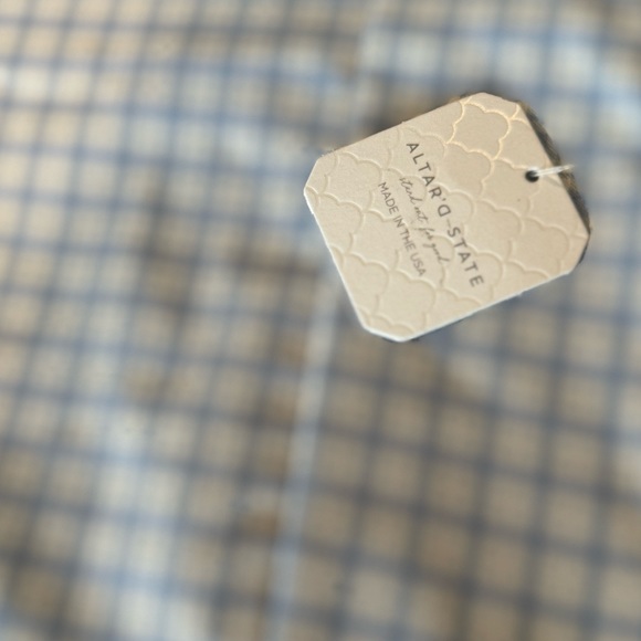 ALTAR’D STATE Ivory Blue Kit Plaid Mini Skirt w/ 5” Side Slit NWT - Picture 9 of 11